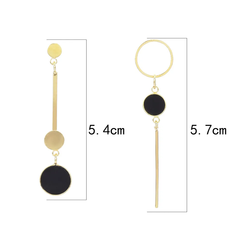 

Retro Asymmetric Round Imitation Drop Earrings Fashion Round Flower Brincos Long Statement Hanging Earrings Jewelry