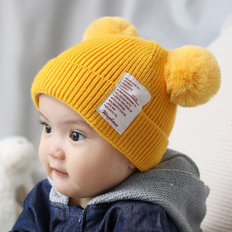 Новая модная детская шапка сезон осень-зима теплая Шапка-бини для девочек и