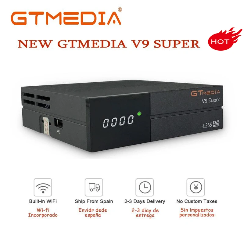 Супер цифровой ТВ приемник GTmedia V9 спутниковый ресивер DVB S2 H.265 DRE & Biss key PK Freesat V7S HD V8