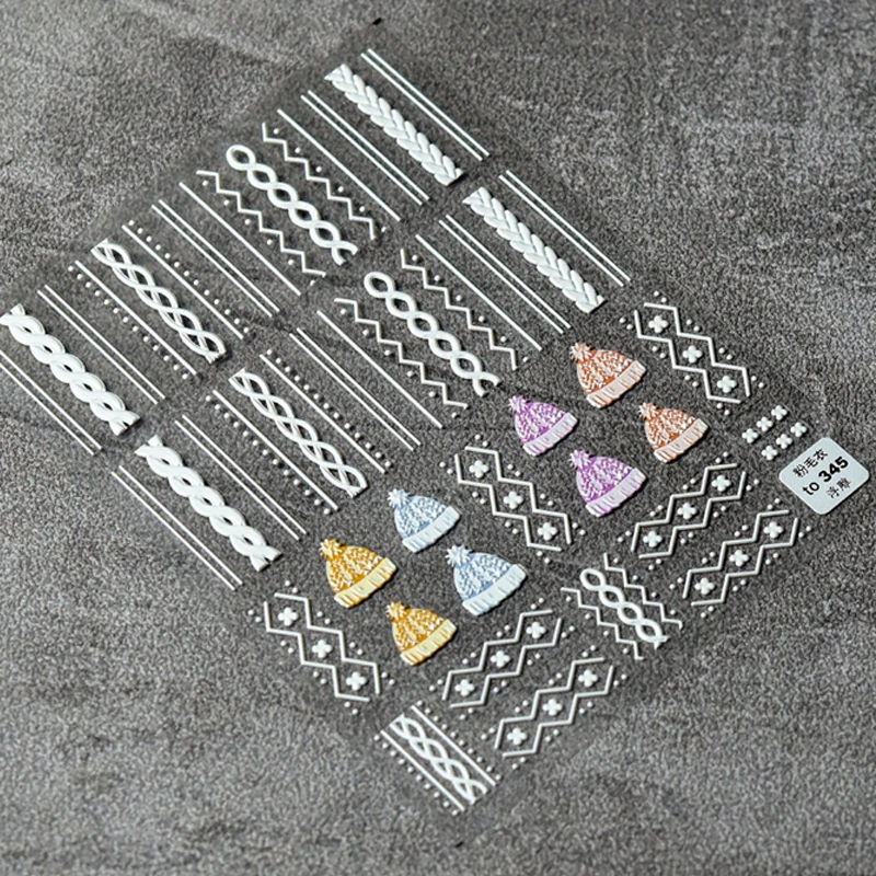 

New 5D Embossed Masters Cooperate with Japanese Nail Stickers Self-adhesive Butterfly Rose Snowflake Gothic Letter Nail Decals