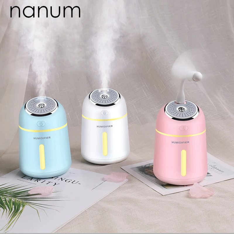 

Creative 3 in 1 small Q Humidifier Essential Oil Diffuser Aroma Lamp LED Night Light USB Fan Aromatherapy Air freshener Fogge