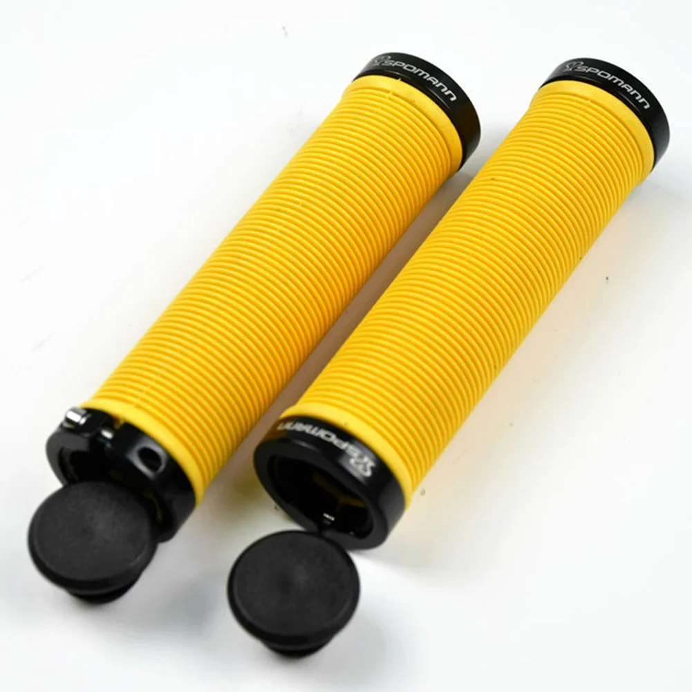 

1 Pair 135mm Bicycle Handlebar Rubber Grips Double Lock Ring Stainless Steel MTB Road Folding Bike Grip Cycling Accessories Part