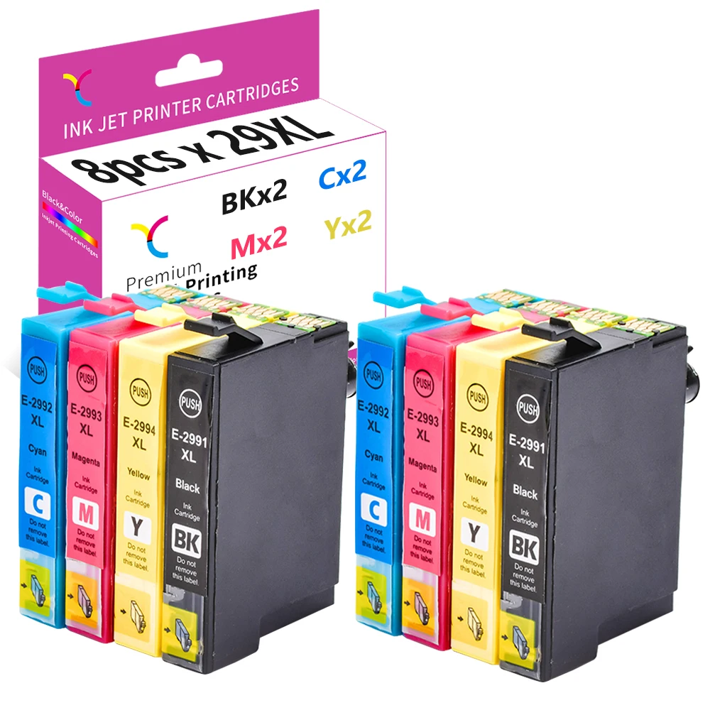YC 8 шт. 29XL совместимый для Epson 29 переработанного чернильного картриджа XP 432 чернила