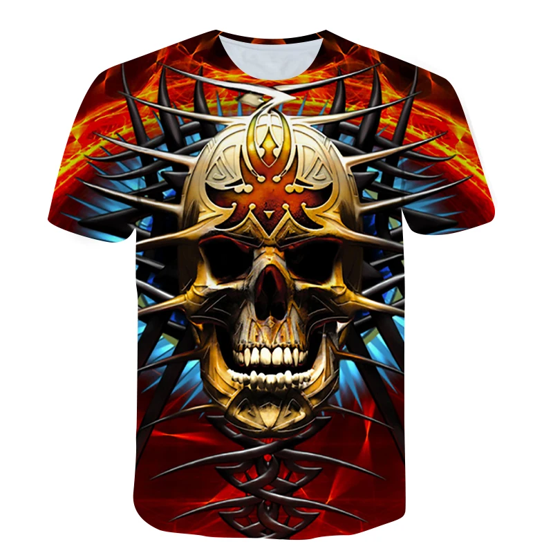 

New 3D Skull Kids T-Shirt Print Girls Funny Clothes Boys Costume Children 2021 Summer Tops Hot Kids Clothes Men/Women T shirts