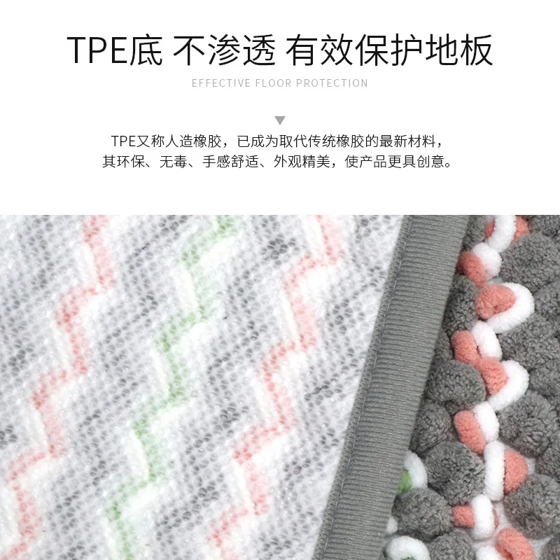 

New High Quality Bustling Bright Chenille Floor Mat Household Living Room Bedroom Bedside Water-Absorbing Anti-slip Rug