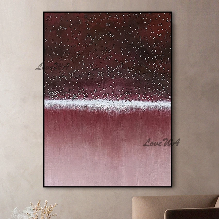Dark Red Abstract Oil Painting With Dot Patterns New Arrival Home Decoration Wall Canvas Large Lliving Room Picture Unframe | Дом и сад