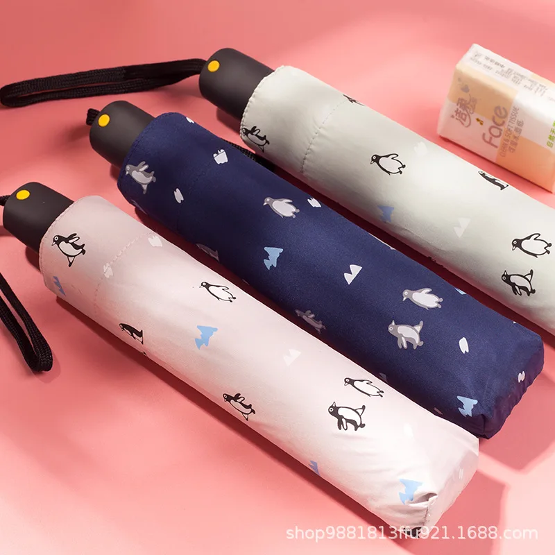 Цветочный Зонт Пингвин солнцезащитный Солнечный зонт дождь женщина три складных