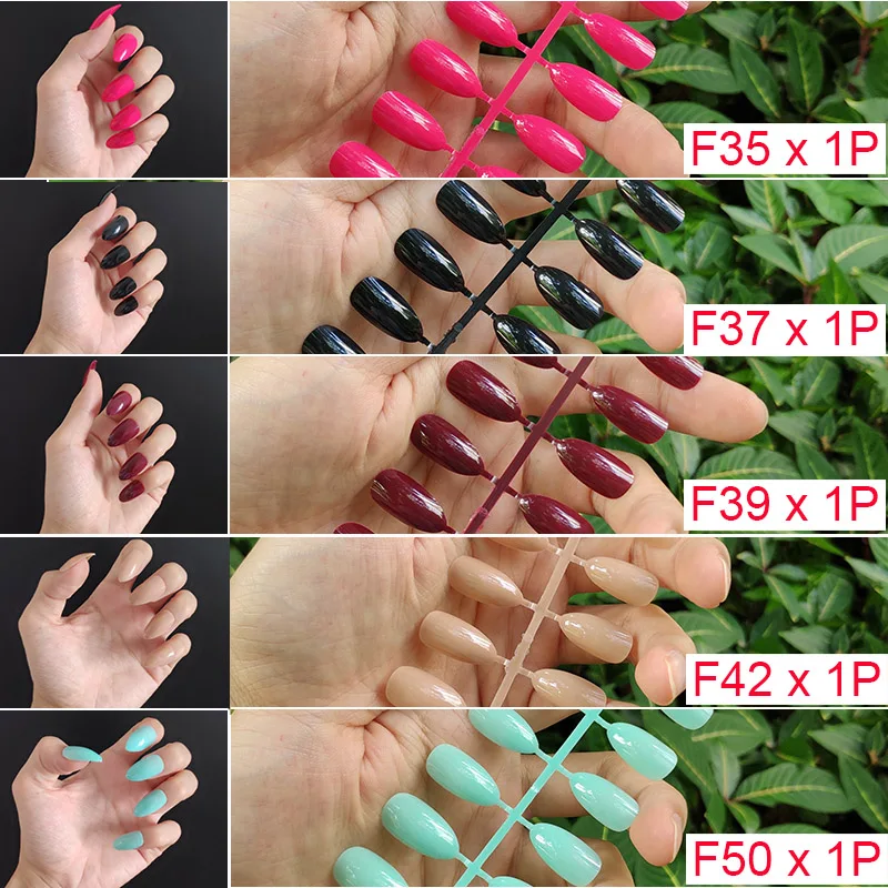 F5-5PCs Mix Colors 18 смешанных цветов короткие круглые кончики для Ногтей Полное покрытие накладные кончики для Ногтей пресс на поддельные ногти яркие цвета - Цвет: F5-5PCs Mix Colors