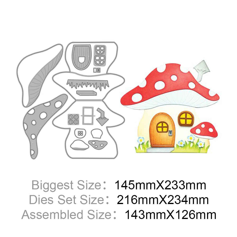 Домик в виде грибов складная карточка ремесло металлические Вырубные штампы для