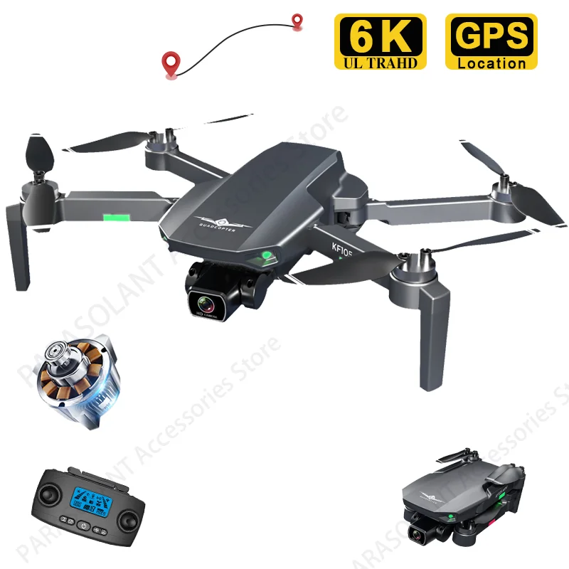 

2021 NEW KF105 Drone 4K HD Camera With Wifi GPS FPV Brushless Motor Image Transmission Foldable RC Quadcopter Dron Boys For Toys