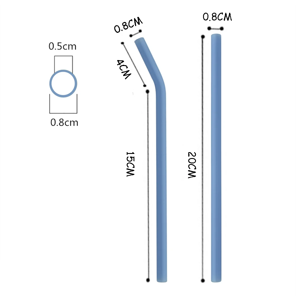 

High Borosilicate Glass Straw Reusable Drinking Glass Straw With Cleaner Brush Eco-Friendly Milkshakes Drinks Bar Accessoroy
