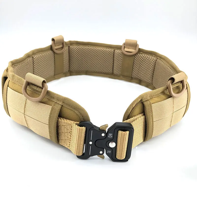 Men Military Tactical Belt Battle Belt Airsoft Army Combat Outdoor CS Hunting Paintball Adjustable Padded Belt Set Multifunction