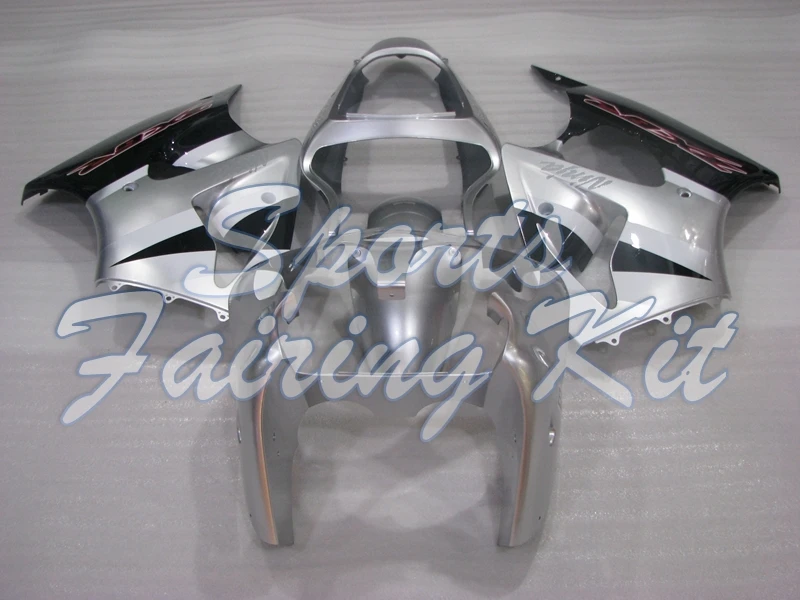 Обтекатель для мотоцикла 636 ZX-6r 2000 - 2002 серебряные черные Обтекатели Kawasaki ZX6r