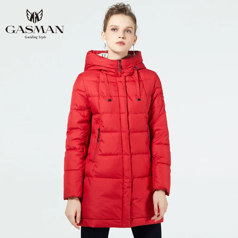 GASMAN 2019 толстая женская зимняя куртка мода пуховик для женщин средней длины белое