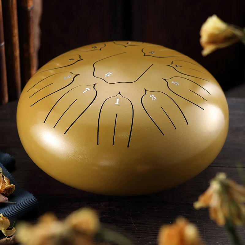 

Hot 6in 8-Tone Steel Tongue Drum C Key Percussion Instrument Handpan Drum with Mallets MVI-ing