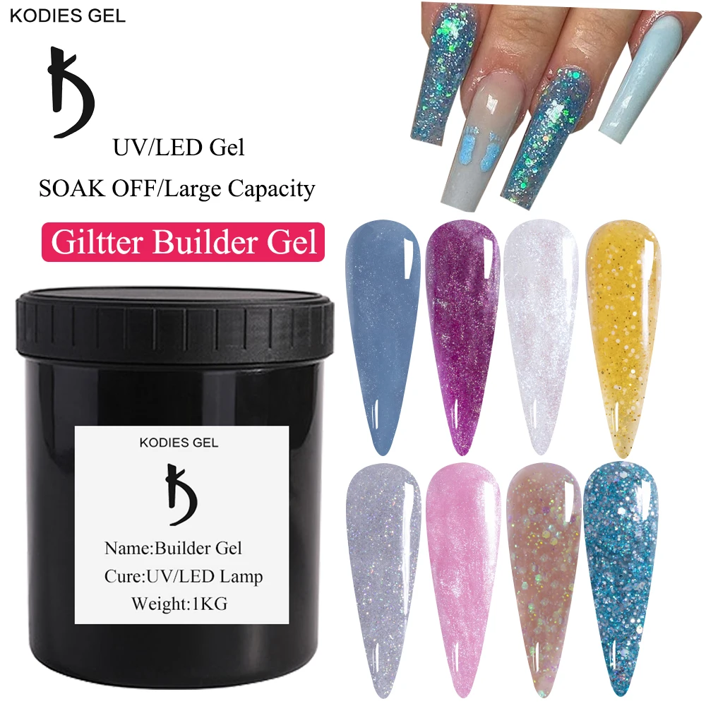 

Factory Supply Builder Nail Gel Polish 1000g/1kg French Manicure Glitter Gold Poly Gellak UV Contruction for Nail Art Extension