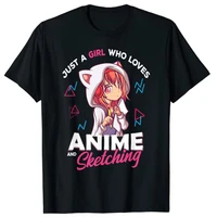 just a girl who loves anime and sketching otaku anime merch t shirt tops
