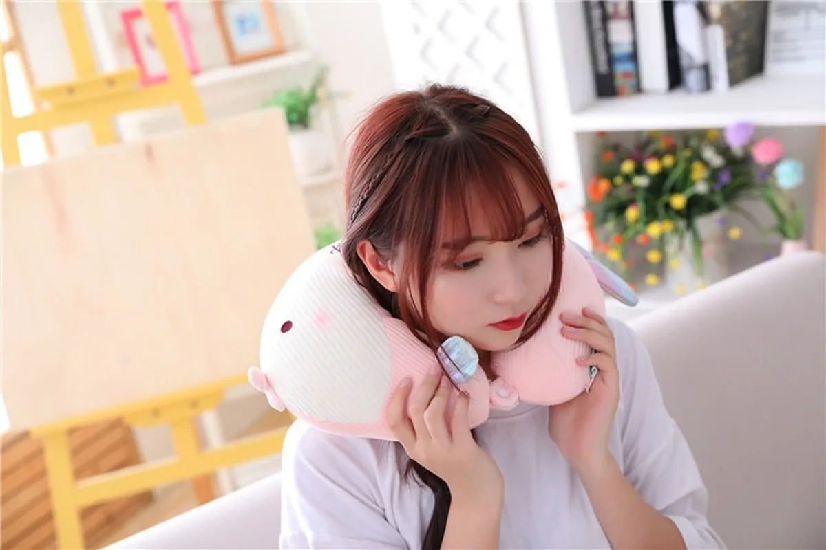 Новинка 2019 u-образная Подушка милая цветная рыбка подушка для шеи плюшевая офиса