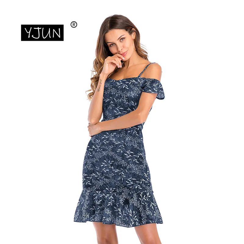 Женское шифоновое платье с цветочным принтом и оборками повседневное пляжное