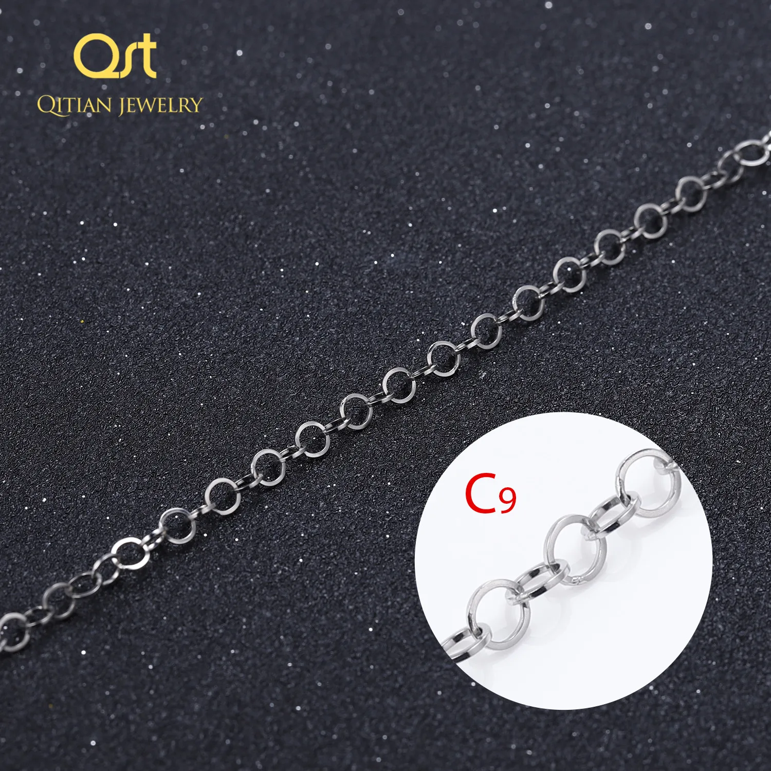 QITIAN, серебряное, золотое, сплошное ожерелье, цепочка, звено, для женщин, мужчин, колье из нержавеющей стали, мужские, Женские аксессуары, мода