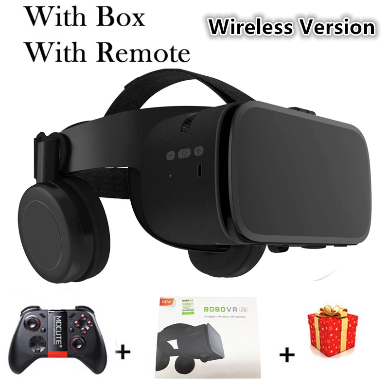 With Box 054 Remote Bobo VR Bobovr Z6 Bluetooth 3 D шлем Viar 3D очки виртуальной реальности гарнитура шлем очки линзы видео для телефона смартфон - Цвет: With Box 054 Remote