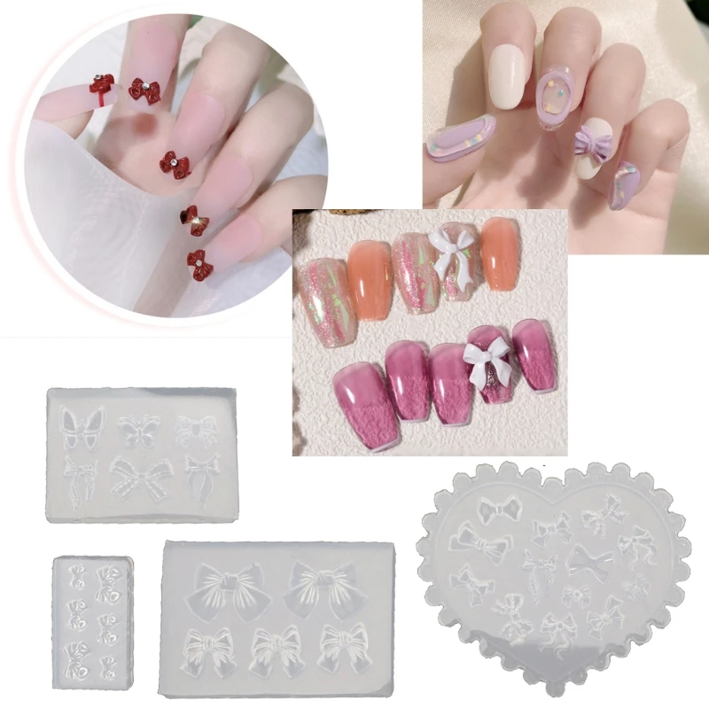 

Гелевые Ногти украшения с украшением в виде кристаллов эпоксидная смола, форма Мини бантом силиконовая форма «сделай сам» ремесла литья юв...