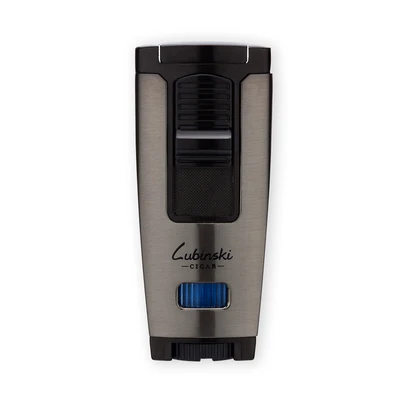 Gray Металлический 1 фонарь LUBINSKI Jet Blue Flame, зажигалка для сигар, ветрозащитная Зажигалка для сигарет, портативная Зажигалка для COHIBA, инструмент для курения - Цвет: Gray