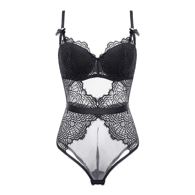 one-piece dress micro shaping slim fit small chest gathered to support the breathable sexy lace underwear for women