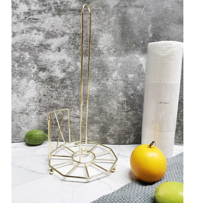 

Stainless Steel Kitchen Roll Paper Towel Holder Bathroom Tissue Stand Dining Table Vertical Napkins Rack Kitchen Storage Shelf