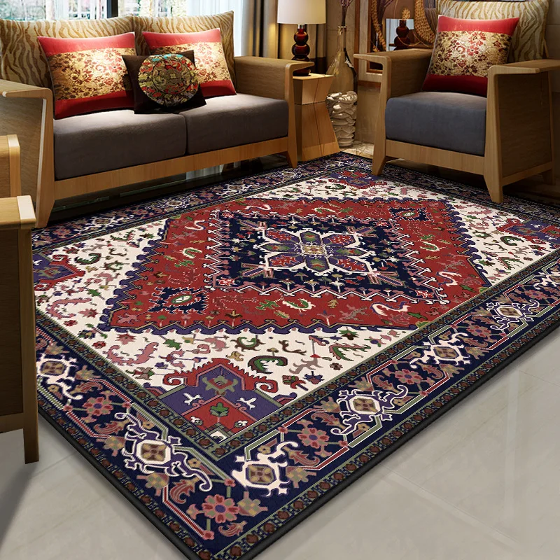 

Persian Ethnic Printed Carpet, Crystal Velvet, Thick Non-Slip Mat, Living Room And Bedroom, Coffee Table, Machine Washable