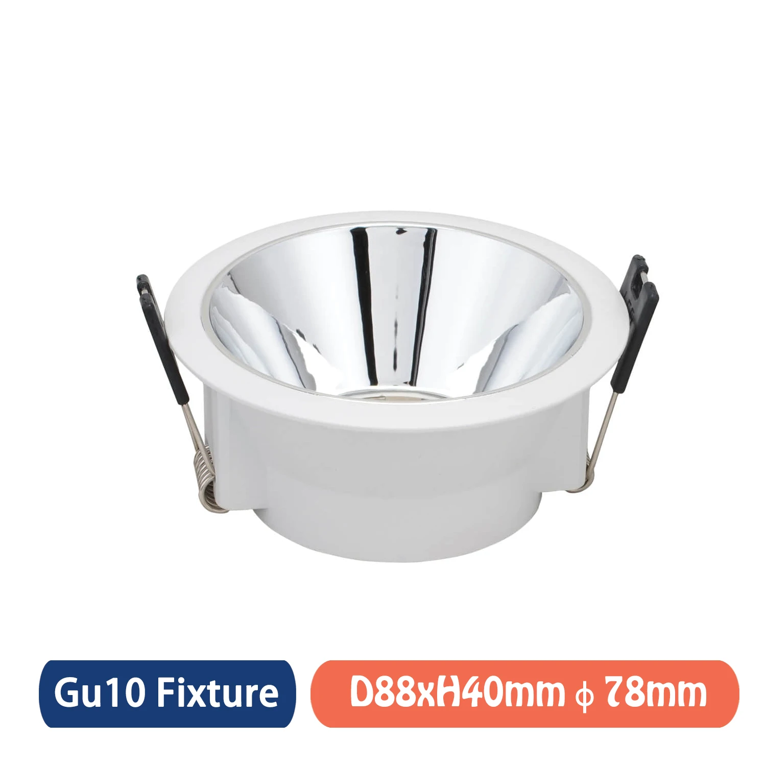 

NO Adjustable Fixtures Downlight Holder Open Hole Cut Out 80mm Recessed Light LED Ceiling GU10 MR16 Lamp Holder