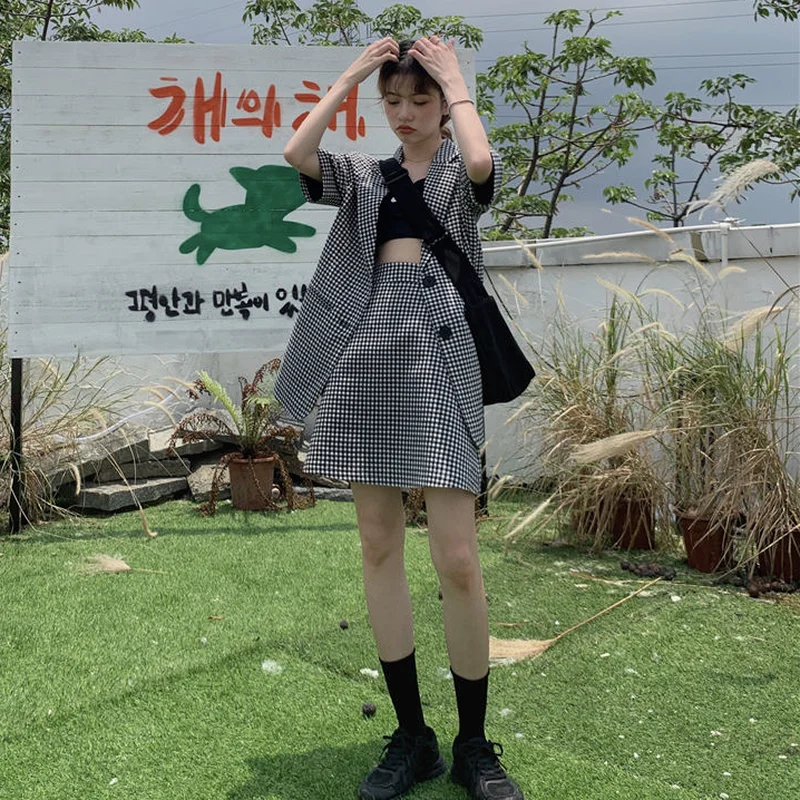 Женский костюм в стиле ретро милый весенне осенний складку с рукавом до локтя