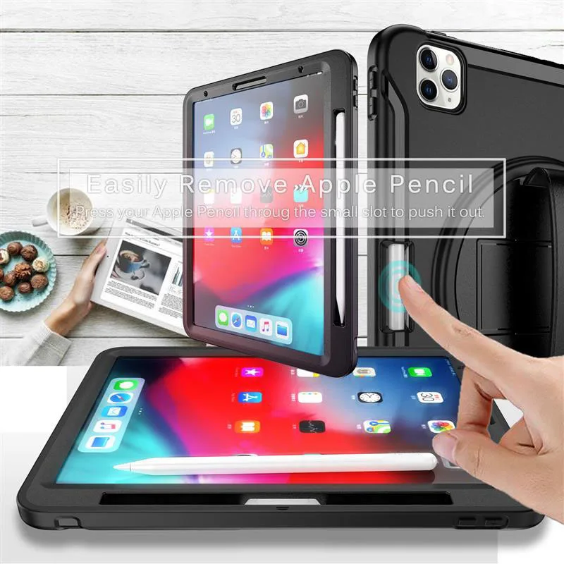 Для 2020 iPad Pro 12 9 Inch Tablet PC чехол с ручкой и 360 градусов вращающийся держатель