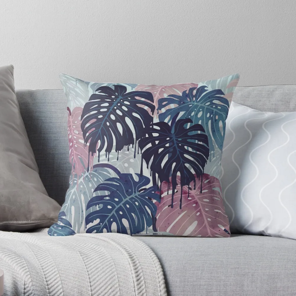 

Monstera Melt Throw Pillow Cushion Cover Polyester throw pillows case on sofa home living room car seat decor 45x45cm