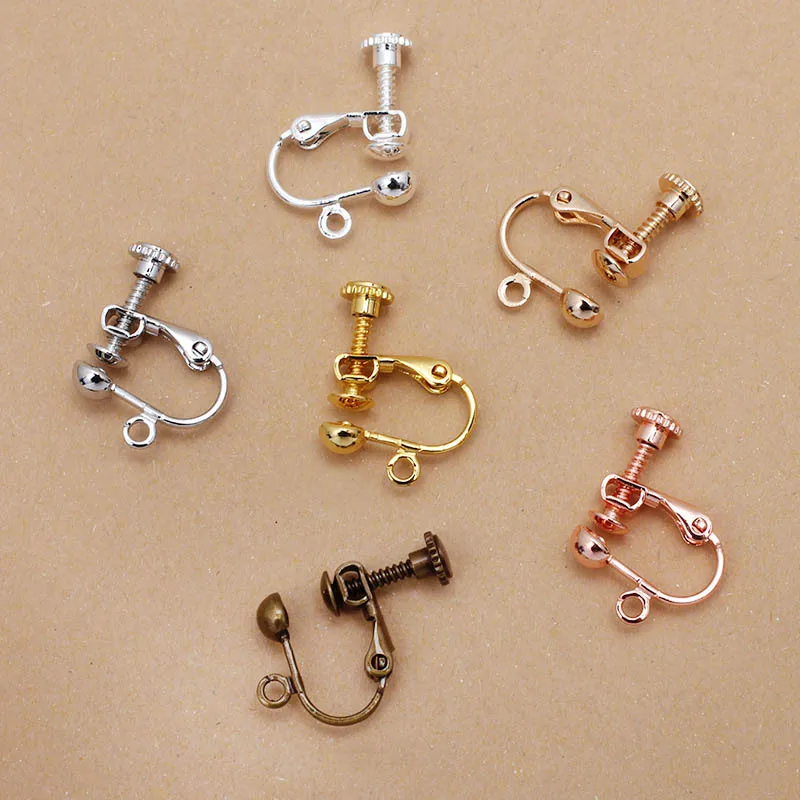 40 шт. винтовой зажим для задней крышки без пирсинга клипсы сережек с петлей