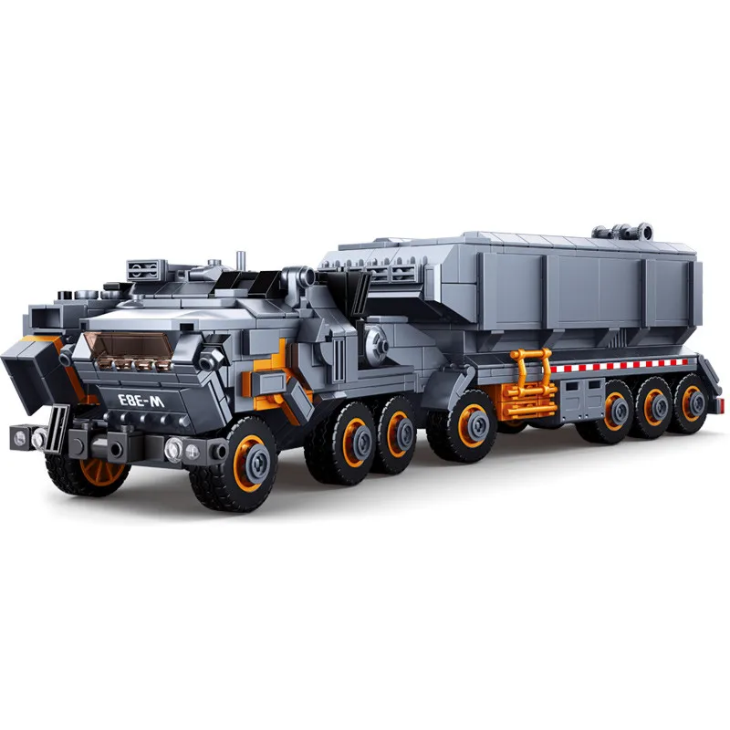 

Military Tank Cargo Van Transport Truck Building Blocks High-Tech City Wandering Earth Carrier Car Bricks Toys For Boys Holiday
