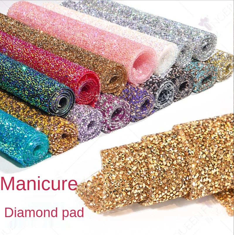 

7 Types of Glitter Nail Art Manicure Pads Can Be Washed for Manicure, Hand Tablecloth Pillow Cushion Nail Art Professional Tools