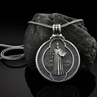 catholic priest pendant necklace christian religion chain necklace mens fashion retro tag hip hop jewelry