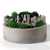 creative round planter silicone cement gypsum mold diy concrete ceramic flower pot mold micro landscape home garden decor