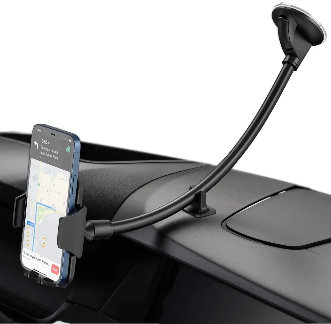 

YOSH Windscreen Car Phone Holder, Windshield Car Phone Mount Long Arm Universal Car Cradle for iPhone 13 12 11 pro X XR Xs Max