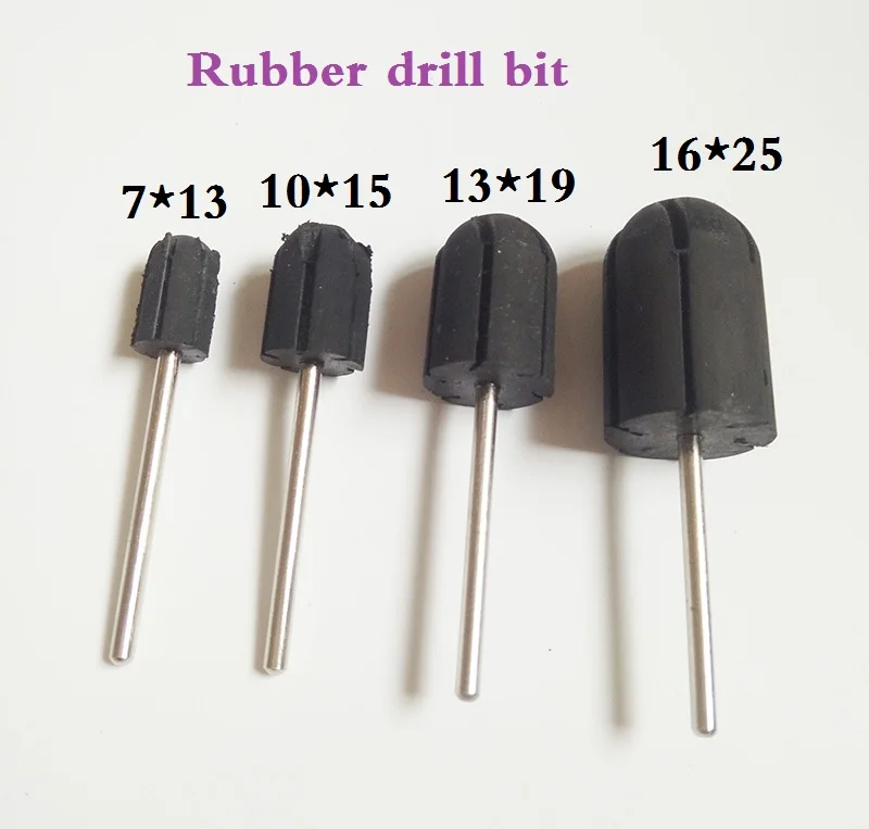 2pcs/lot 5*11 7*13 10*15 13*19 16*25 professional Rubber drill bit match Nail sanding cap electric nail drill manicure pedicure