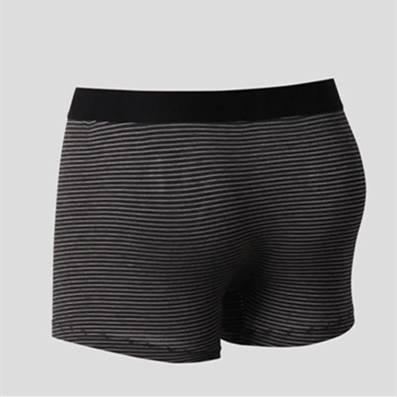 Reduce Restraint Underpants Men's Striped Flat Pants Skin-Friendly Slim-Fit Bottomings Homme 3D Four-Cornered Shorts