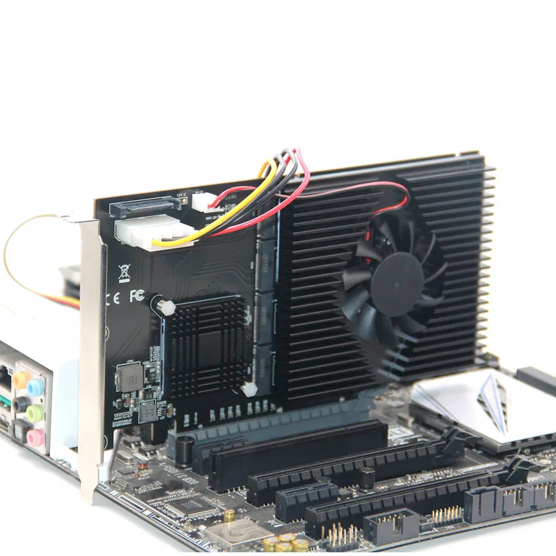 

QINDIAN Add On Card Adapter M.2 Raid Controller/SSD/Card PCI-E/PCIE M.2 SSD Cooling Heatsink PCIE X16 for M.2 2280 NVME SSD +Fan