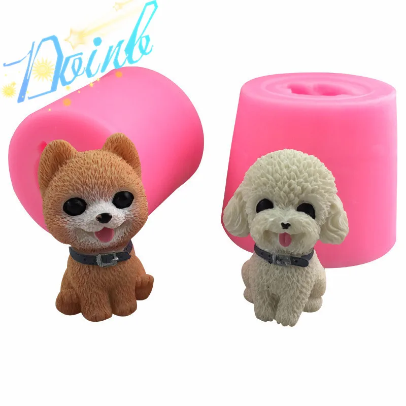 Xixing Милая 3D форма собаки DIY силиконовая форма кухонные принадлежности шоколадный пудинг пластырь плесень украшение торта - Цвет: 3