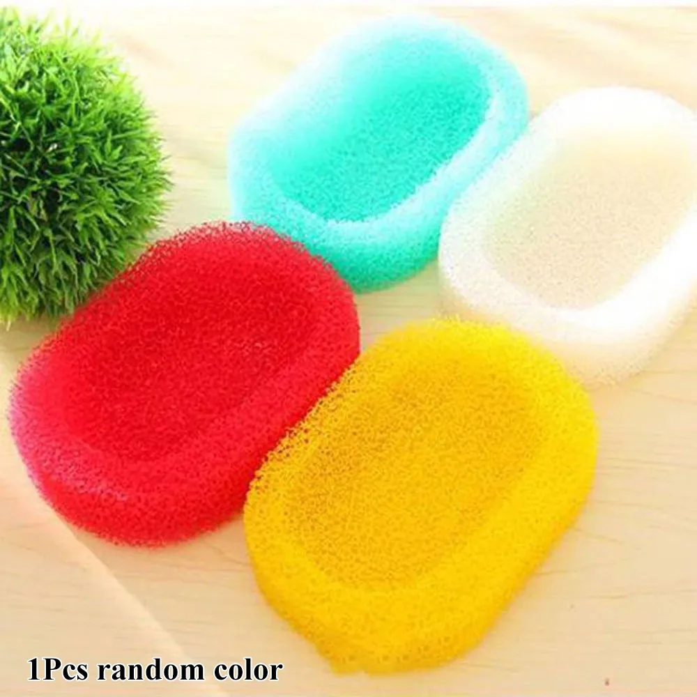 

1/5pcs Sponge Soap Dishes Box 2 in 1 Pump Dispenser Easy To Dry Holder Tray