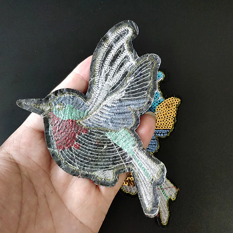 Нашивки с птицами и животными для одежды блестки большой Байкерский значок