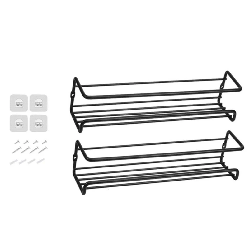 

Spices Rack Wall Mount Organizer Metal Hanging Spice Racks Single Layer Cupboard Organizer Rack for Door, Cupboard