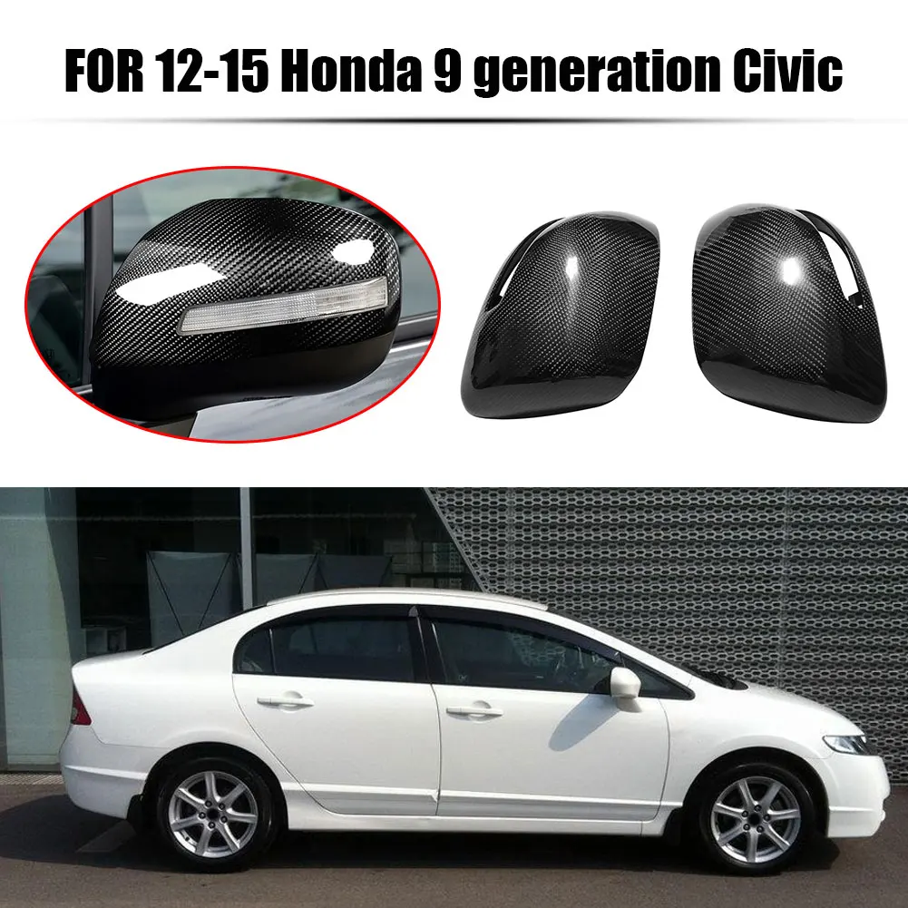 

Add-on Carbon Fiber Covers Caps Door Mirror Cap Cover Trim Replacement for Honda Civic 12-15 Door Mirror with Indicator