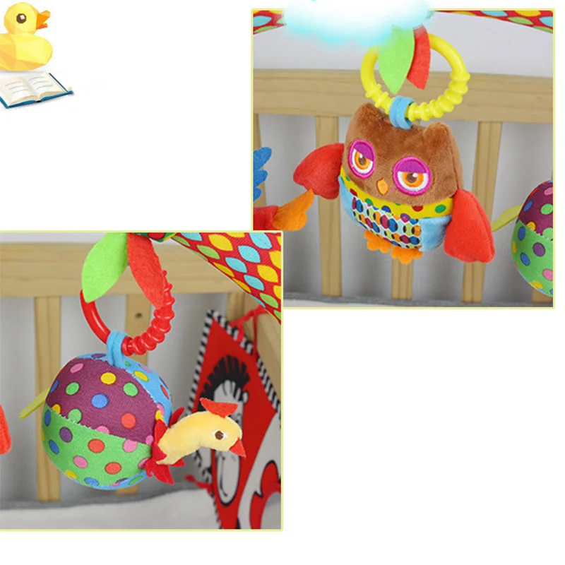 

Crib Mobile Baby Toys for Stroller Newborn Toy 0-12 Months with Musical Rattles Kids Plush Toys Cute Animals Car Seat Toy