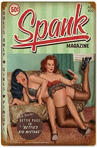 

Metal Plaque Spanking Sexy Girl Poster Tin Sign Home Living Room Bar Pub Cafe Wall Decoration Retro Metal Plate 12*8 Inches